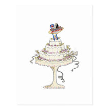 Las Vegas Wedding Cake Postcard