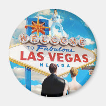 Las Vegas Wedding Invitation Refrigerator Magnets
