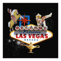Las Vegas Welcome Sign On Starry Background Personalised Announcement