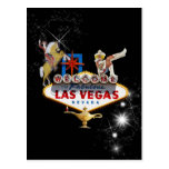 Las Vegas Welcome Sign On Starry Background Post Cards