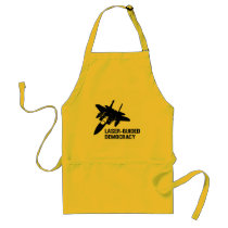 Laser-Guided Democracy / Peace through Firepower aprons