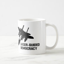Laser-Guided Democracy / Peace through Firepower mugs