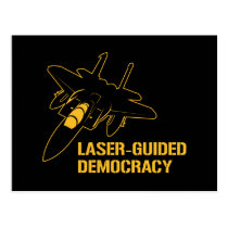 Laser-Guided Democracy / Peace through Firepower postcards