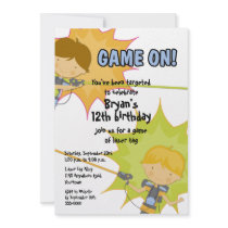 Laser Tag Boys Birthday Invitation