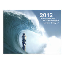 Last Day in London - A Tsunami Engulfs London Postcards