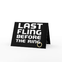Last Fling Before Ring Bachelor Party Invitation