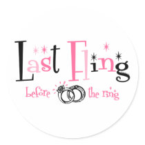 Last Fling Before The Ring Round Sticker