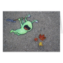 last leaves of autumn greeting card