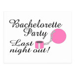 Last Night Out Bachelorette Party Postcards