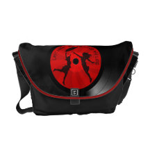 Last Night The DJ Saved My Life Vinyl Record Black Messenger Bag