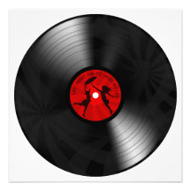 Last Night The DJ Saved My Life Vinyl Record Black Photographic Print
