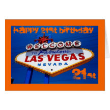 LasVegas_Sign, HAPPY 21ST BIRTHDAY, HAPPY 21ST ... Card