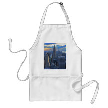 Late afternoon NYC Skyline as sunset approaches Aprons
