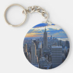 Late afternoon NYC Skyline as sunset approaches Keychain