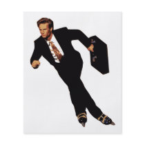 Late For Business Rollerblade Skater Meme Full Color Flyer