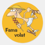 Latin: Fama volat Round Stickers