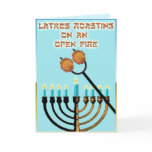 Latkes Roasting on an open fire... Greeting Card