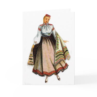 Latvian traditional costume greeting card by ellissulcs