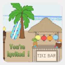 Laua / Tiki  party  Invitation Envelope Seal Stickers