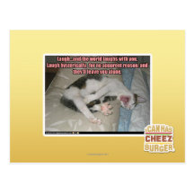 Laugh and the world laughs with you postcard