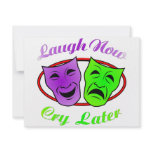 Laugh Now Cry Later Masks invitations