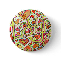 Laugh Word Art Pendant Pin Buttons