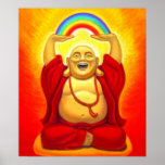 Laughing Buddha Spiritual Art Poster