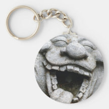 laughing garden gnome of cement keychains