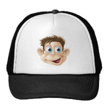 Laughing happy monkey face cartoon trucker hats