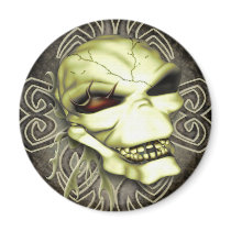 Laughing Skull Round Magnets