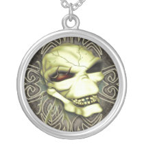 Laughing Skull Round Pendant