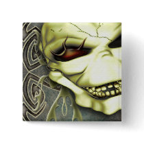 Laughing Skull Square Button