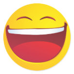 Laughing Smile Round Sticker