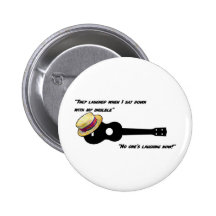 Laughing Ukulele Pinback Buttons