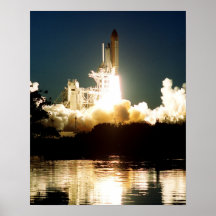 Launch of Space Shuttle Atlantis (STS-98) Poster