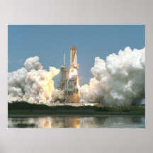 Launch of Space Shuttle Endeavour (STS-100) Poster