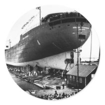 Launching of the Edmund Fitzgerald  6-8-1958 (#1) Round Stickers