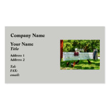 Laundry Hanging on Fence Business Card Templates