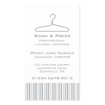 Laundry service grey swing hang tag business card