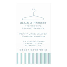 Laundry service mint swing hang tag business card