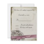 Laura Lace Pink Vintage Response Card invitations