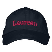 Laureen Embroidered Baseball Cap Navy Hot Pink