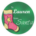 Lauren Personalized Stocking label Stickers