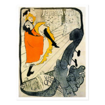 Lautrec: Jane Avril Dancing the Can-Can Postcard
