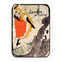 Lautrec: Jane Avril, Jardin de Paris Postcard