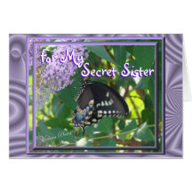 Lav-Butterfly Secret Sister- or any ocassion Cards
