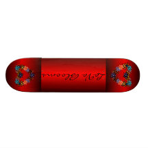 LaVa Blooms Fire & Ice Floral Heart Skateboard