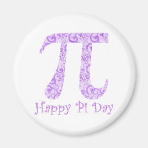 Lavendar Swirls Pi Day Tees and Gifts Fridge Magnets