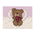 Lavendar Teddy Card postcards
