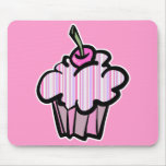 lavender and pink stripes cupcake mouse mat